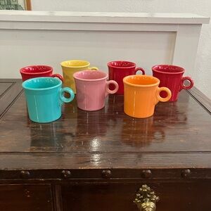 Vintage Fiesta Ware Ring Handle Mug Set 7